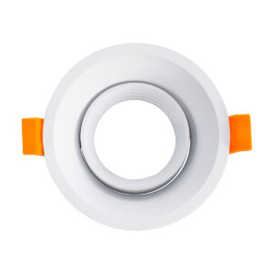 GloboStar® ALPHA 77830 Χωνευτό Κινούμενο Στρόγγυλο Σποτ Οροφής για Λάμπα MR16/GU10 – IP20 – Χυτό Αλουμίνιο – Φ9.4 x Υ4.2cm – Λευκό – 5 Χρόνια Εγγύηση