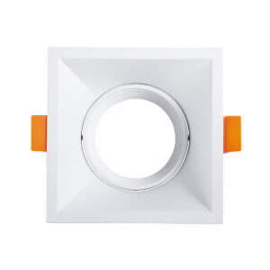 GloboStar® ALPHA 77832 Χωνευτό Κινούμενο Τετράγωνο Σποτ Οροφής για Λάμπα MR16/GU10 – IP20 – Χυτό Αλουμίνιο – Μ9 x Π9 x Υ4.5cm – Λευκό – 5 Χρόνια Εγγύηση