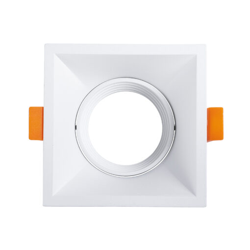 GloboStar® ALPHA 77832 Χωνευτό Κινούμενο Τετράγωνο Σποτ Οροφής για Λάμπα MR16/GU10 – IP20 – Χυτό Αλουμίνιο – Μ9 x Π9 x Υ4.5cm – Λευκό – 5 Χρόνια Εγγύηση