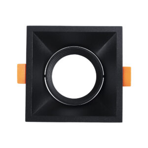 GloboStar® ALPHA 77833 Χωνευτό Κινούμενο Τετράγωνο Σποτ Οροφής για Λάμπα MR16/GU10 – IP20 – Χυτό Αλουμίνιο – Μ9 x Π9 x Υ4.5cm – Μαύρο – 5 Χρόνια Εγγύηση