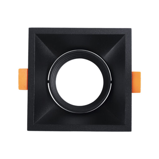 GloboStar® ALPHA 77833 Χωνευτό Κινούμενο Τετράγωνο Σποτ Οροφής για Λάμπα MR16/GU10 – IP20 – Χυτό Αλουμίνιο – Μ9 x Π9 x Υ4.5cm – Μαύρο – 5 Χρόνια Εγγύηση