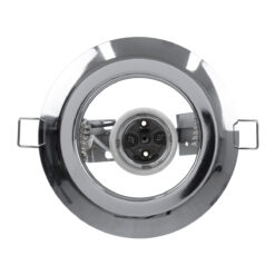 GloboStar® ACIDA 77847 Χωνευτή Στρογγυλή Μεταλλική Βάση Μπετού για Λάμπα R63 με Ντουί E27 AC 220-240V IP20 Φ11 x Υ11cm – Νίκελ – 5 Years Warranty