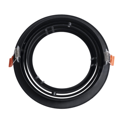 GloboStar® VITA 77851 Χωνευτό Κινούμενο Στρογγυλό Σποτ Οροφής για Λάμπα AR111 – IP20 – Χυτό Αλουμίνιο – Φ17 x Υ4.5cm – Μαύρο – 5 Χρόνια Εγγύηση