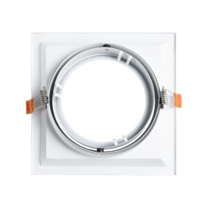 GloboStar® VITA 77852 Χωνευτό Κινούμενο Τετράγωνο Σποτ Οροφής για Λάμπα AR111 – IP20 – Χυτό Αλουμίνιο – Μ18 x Π18 x Υ4.5cm – Λευκό – 5 Χρόνια Εγγύηση