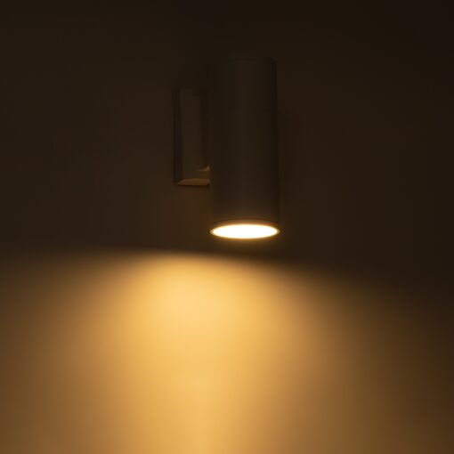 GloboStar® WALLY 77870 Φωτιστικό Τοίχου – Απλίκα Αρχιτεκτονικού Φωτισμού Εσωτερικού/Εξωτερικού Χώρου Up or Down Μονόφωτο 1 x GU10 AC220-240V Αδιάβροχο IP65 – Σώμα Αλουμινίου & Tempered Glass – Μ6.4 x Π11 x Υ17cm – Λευκό – 5 Years Warranty