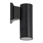 GloboStar® WALLY 77872 Φωτιστικό Τοίχου – Απλίκα Αρχιτεκτονικού Φωτισμού Εσωτερικού/Εξωτερικού Χώρου Up or Down Μονόφωτο 1 x GU10 AC220-240V Αδιάβροχο IP65 – Σώμα Αλουμινίου & Tempered Glass – Μ6.4 x Π11 x Υ17cm – Μαύρο – 5 Years Warranty