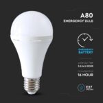 LED Λάμπα E27 12W Έκτακτης Ανάγκης 3 Ωρών V-TAC με Ενσωματωμένη Μπαταρία Φυσικό Λευκό 4000K – 7794