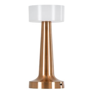 GloboStar® NANNA 76474 Μοντέρνο Επιτραπέζιο Φωτιστικό Πορτατίφ LED 1.5W 105lm 120° DC 5V Επαναφορτιζόμενο με Μπαταρία Li-ion 1800mAh – Διακόπτη Αφής με 3 Εναλλαγές Φωτισμού CCT Θερμό – Φυσικό – Ψυχρό 1500K – 4500K – 6000K Dimmable – D9 x 21cm – Χάλκινο