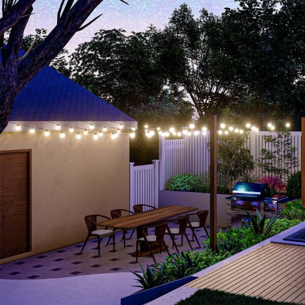 Ηλιακό Αδιάβροχο Φωτιστικό Γιρλάντα 12m με 10 Λάμπες V-TAC IP44  Θερμό Λευκό 3000K με Τηλεχειριστήριο – 7804