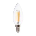 Λάμπα LED E14 κερί filament 5.5W φυσικό λευκό 4000K γυαλί διάφανο V-TAC – 7807