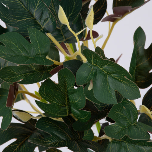 GloboStar® BELLYACHE BUSH 78219 Τεχνητό Φυτό Γιατρόφα – Μπουκέτο Διακοσμητικών Φυτών – Κλαδιών με Φύλλωμα Πράσινο – Κίτρινο – Κόκκινο Υ28cm