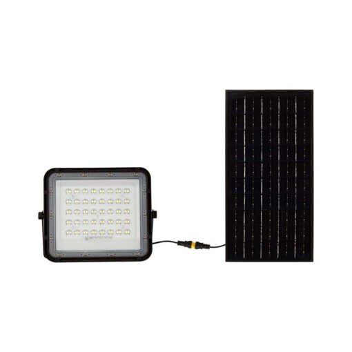 LED ηλιακός προβολέας 10W ψυχρό λευκό 6400K με μαύρο σώμα και χειριστήριο V-TAC – 7823