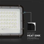 V‑TAC 7824 Ηλιακός Προβολέας LED 4000K 800lm 6000mAh 10W Panel Τηλεχειριστήριο Μαύρο IP65