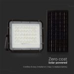 V‑TAC 7824 Ηλιακός Προβολέας LED 4000K 800lm 6000mAh 10W Panel Τηλεχειριστήριο Μαύρο IP65