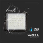 V‑TAC 7824 Ηλιακός Προβολέας LED 4000K 800lm 6000mAh 10W Panel Τηλεχειριστήριο Μαύρο IP65