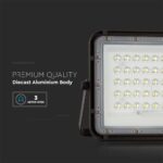 V‑TAC 7824 Ηλιακός Προβολέας LED 4000K 800lm 6000mAh 10W Panel Τηλεχειριστήριο Μαύρο IP65