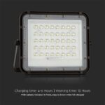 V‑TAC 7824 Ηλιακός Προβολέας LED 4000K 800lm 6000mAh 10W Panel Τηλεχειριστήριο Μαύρο IP65