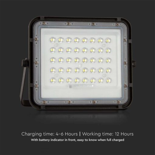 V‑TAC 7824 Ηλιακός Προβολέας LED 4000K 800lm 6000mAh 10W Panel Τηλεχειριστήριο Μαύρο IP65