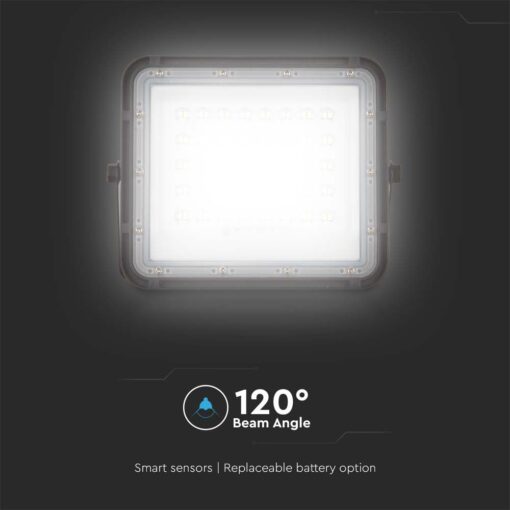 V‑TAC 7824 Ηλιακός Προβολέας LED 4000K 800lm 6000mAh 10W Panel Τηλεχειριστήριο Μαύρο IP65