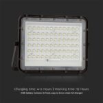LED ηλιακός προβολέας 15W φυσικό λευκό 4000K με μαύρο σώμα και χειριστήριο V-TAC 7826