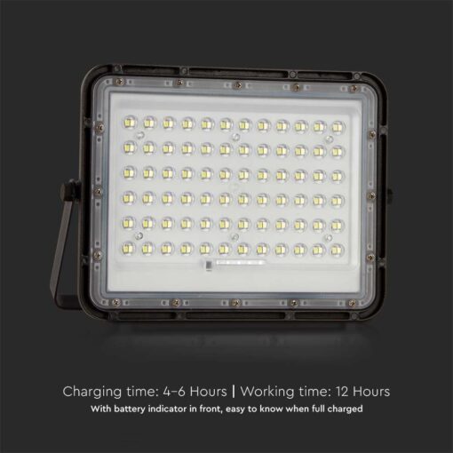 LED ηλιακός προβολέας 15W φυσικό λευκό 4000K με μαύρο σώμα και χειριστήριο V-TAC 7826