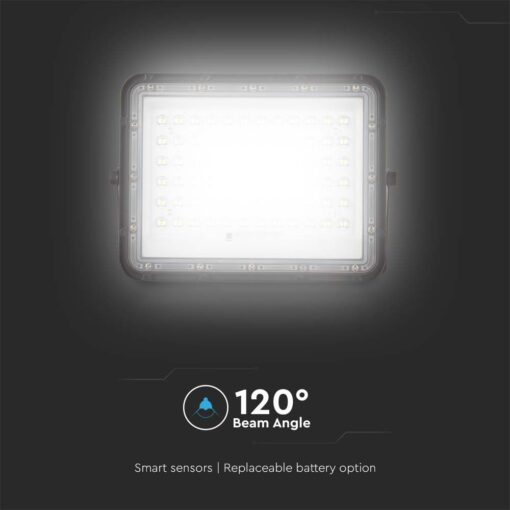 LED ηλιακός προβολέας 15W φυσικό λευκό 4000K με μαύρο σώμα και χειριστήριο V-TAC 7826
