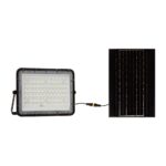 LED ηλιακός προβολέας 15W φυσικό λευκό 4000K με μαύρο σώμα και χειριστήριο V-TAC – 7826