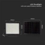 V‑TAC 7828 Ηλιακός Προβολέας LED 4000K 1800lm 16000mAh 20W Panel Τηλεχειριστήριο Μαύρο IP65