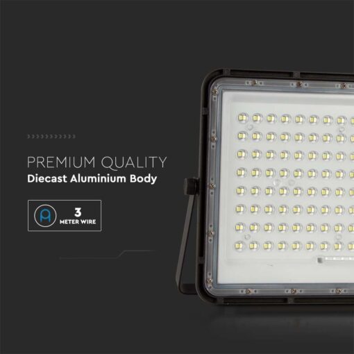 V‑TAC 7828 Ηλιακός Προβολέας LED 4000K 1800lm 16000mAh 20W Panel Τηλεχειριστήριο Μαύρο IP65