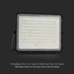 V‑TAC 7828 Ηλιακός Προβολέας LED 4000K 1800lm 16000mAh 20W Panel Τηλεχειριστήριο Μαύρο IP65