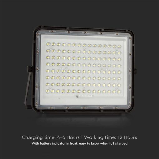 V‑TAC 7828 Ηλιακός Προβολέας LED 4000K 1800lm 16000mAh 20W Panel Τηλεχειριστήριο Μαύρο IP65