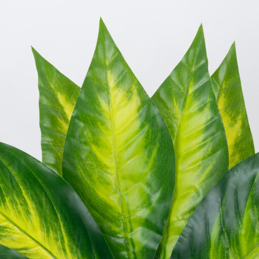 GloboStar® PEACE LILY 78277 Τεχνητό Φυτό Σπαθίφυλλο – Μπουκέτο Διακοσμητικών Φυτών – Κλαδιών με Φύλλωμα Πράσινο – Κίτρινο Υ33cm