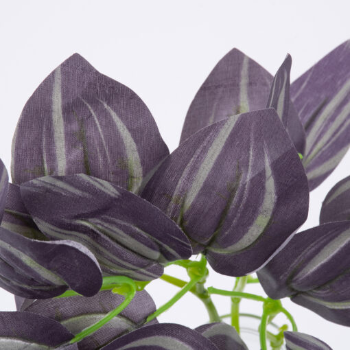 GloboStar® PURPLE JOY 78298 Τεχνητό Φυτό Ζεμπρίνα – Μπουκέτο Διακοσμητικών Φυτών – Κλαδιών με Φύλλωμα Μωβ Υ28cm