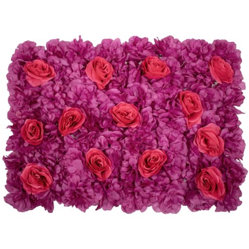 GloboStar® 78309 Συνθετικό Πάνελ Φυλλωσιάς – Κάθετος Κήπος Τριαντάφυλλο – Αζαλέα Μ60 x Υ40 x Π7cm