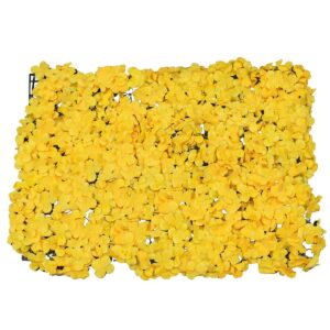 GloboStar® 78317 Συνθετικό Πάνελ Φυλλωσιάς – Κάθετος Κήπος Κίτρινη Ορτανσία Μ60 x Υ40 x Π5cm