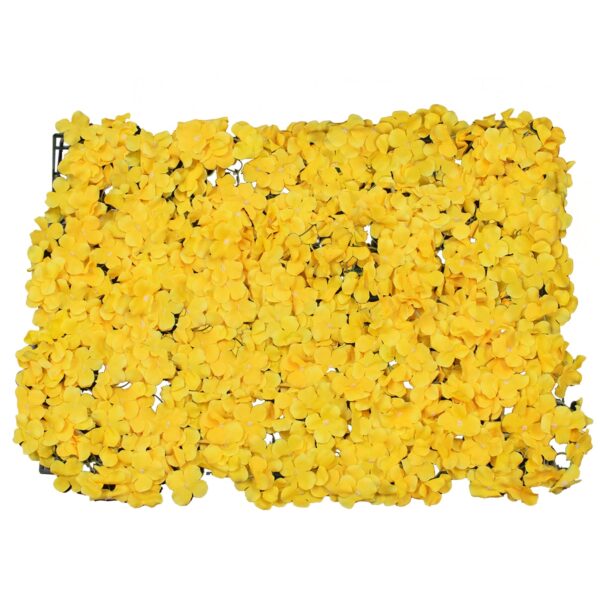 GloboStar® 78317 Συνθετικό Πάνελ Φυλλωσιάς – Κάθετος Κήπος Κίτρινη Ορτανσία Μ60 x Υ40 x Π5cm