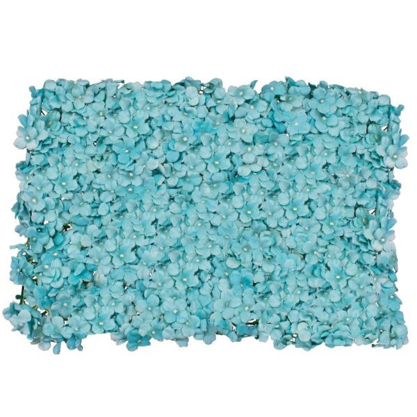 GloboStar® 78318 Συνθετικό Πάνελ Φυλλωσιάς – Κάθετος Κήπος Τυρκουάζ Ορτανσία Μ60 x Υ40 x Π5cm