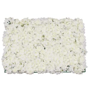 GloboStar® 78319 Συνθετικό Πάνελ Φυλλωσιάς – Κάθετος Κήπος Λευκή Ορτανσία Μ60 x Υ40 x Π5cm