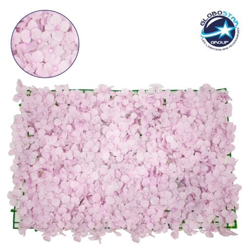 GloboStar® 78320 Συνθετικό Πάνελ Φυλλωσιάς – Κάθετος Κήπος Ορτανσία Λιλά Μ60 x Υ40 x Π5cm