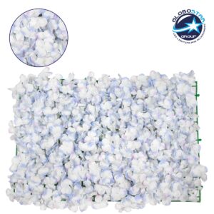 GloboStar® 78321 Συνθετικό Πάνελ Φυλλωσιάς – Κάθετος Κήπος Άγρια Ορτανσία Γαλάζιο/Λευκό Μ60 x Υ40 x Π5cm