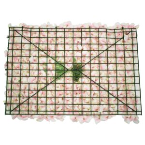 GloboStar® 78322 Συνθετικό Πάνελ Φυλλωσιάς – Κάθετος Κήπος Άγρια Ορτανσία Ροζ/Λευκό Μ60 x Υ40 x Π5cm