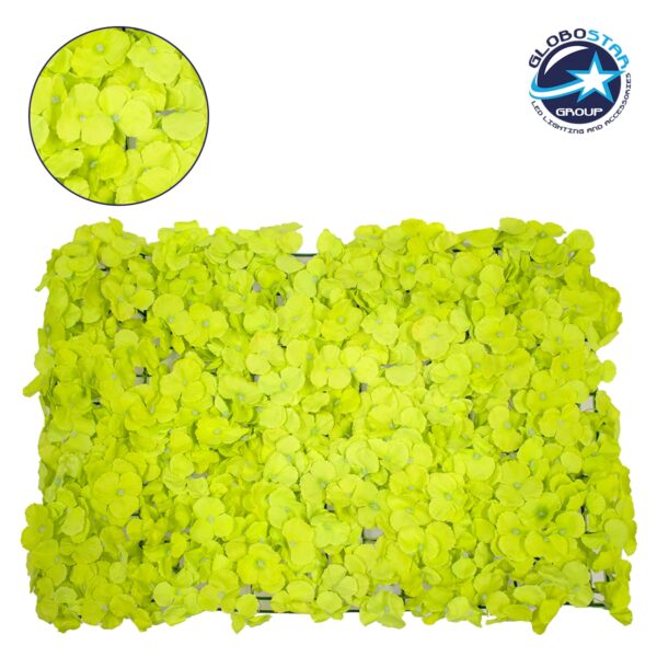 GloboStar® 78324 Συνθετικό Πάνελ Φυλλωσιάς – Κάθετος Κήπος Άγρια Ορτανσία Λαχανί Μ60 x Υ40 x Π5cm