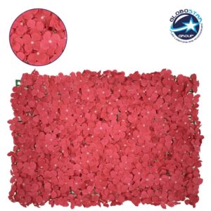 GloboStar® 78330 Συνθετικό Πάνελ Φυλλωσιάς – Κάθετος Κήπος Ορτανσία Σκούρο Ροζ Μ60 x Υ40 x Π5cm