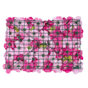 GloboStar® Artificial Garden ROSALIE 78335 Τεχνητό Διακοσμητικό Πάνελ Λουλουδιών – Κάθετος Κήπος σύνθεση Ροζαλί Μ60 x Π40 x Υ6cm