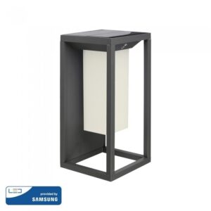 Ηλιακό Φωτιστικό Tοίχου V-TAC PRO Samsung Chip με Αισθητήρα IP65 Γκρι Θερμό 3000K – 21784