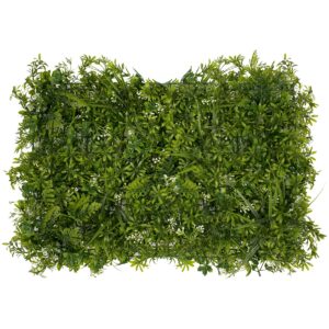 GloboStar® 78401 Συνθετικό Πάνελ Φυλλωσιάς – Κάθετος Κήπος Γάλιο – Φτέρη – Γκι – Γρασίδι Μ60 x Υ40 x Π10cm