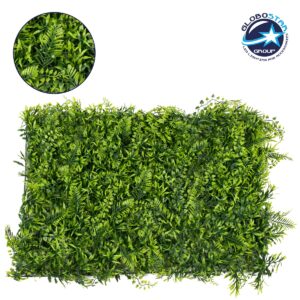 GloboStar® 78405 Συνθετικό Πάνελ Φυλλωσιάς – Κάθετος Κήπος Νάνος Φτέρη – Νάνος Κισσός – Δανάη Μ60 x Υ40 x Π8cm