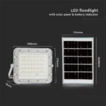 LED Ηλιακός Προβολέας 10W με Τηλεχειριστήριο V-TAC Λευκός IP65 800lm Ψυχρό Λευκό 6400K – 7841