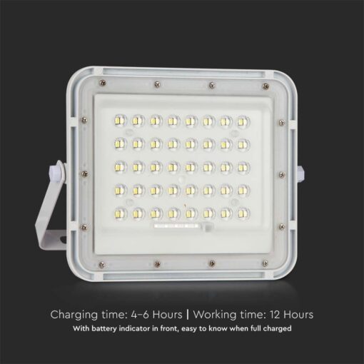 LED Ηλιακός Προβολέας 10W με Τηλεχειριστήριο V-TAC Λευκός IP65 800lm Ψυχρό Λευκό 6400K – 7841