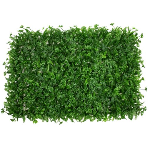 GloboStar® 78411 Συνθετικό Πάνελ Φυλλωσιάς – Κάθετος Κήπος Τριφύλλι – Νάνος Φτέρη Μ60 x Υ40 x Π8cm